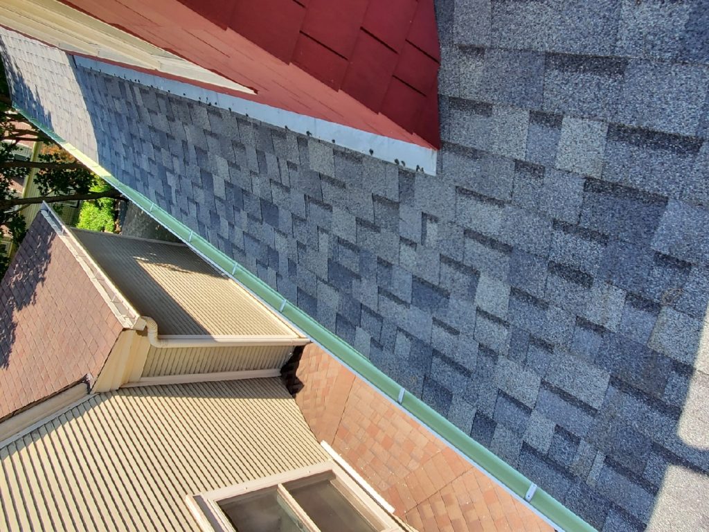 close up of shinlgles after evanston roof replacement