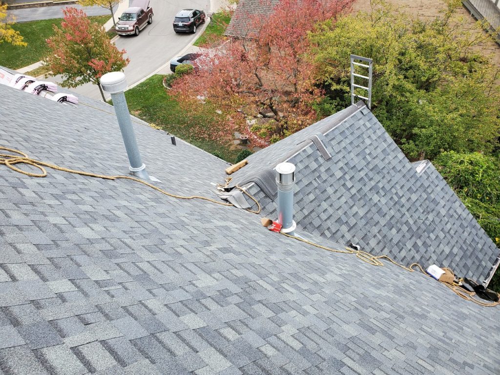 Orland Park roofing contractor show roof from ridge