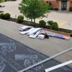 two rows of ice and water shield are installed on the decking and synthetic underlayment installed above that on this Glen Ellyn roofing contractor project