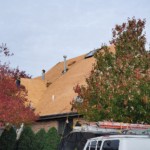 Orland Park roofing contractor removes decking on roof