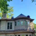 installing a turret at a winnetka roof replacement project